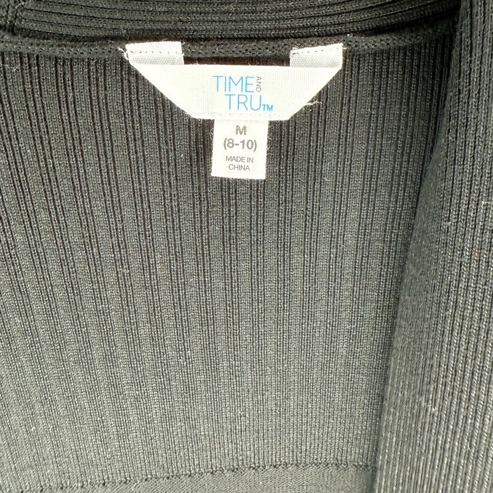 Time and Tru Black Open Front Cardigan – Size M - Picture 3 of 6